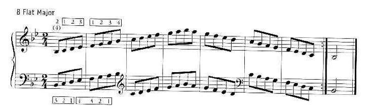 Bb major scale