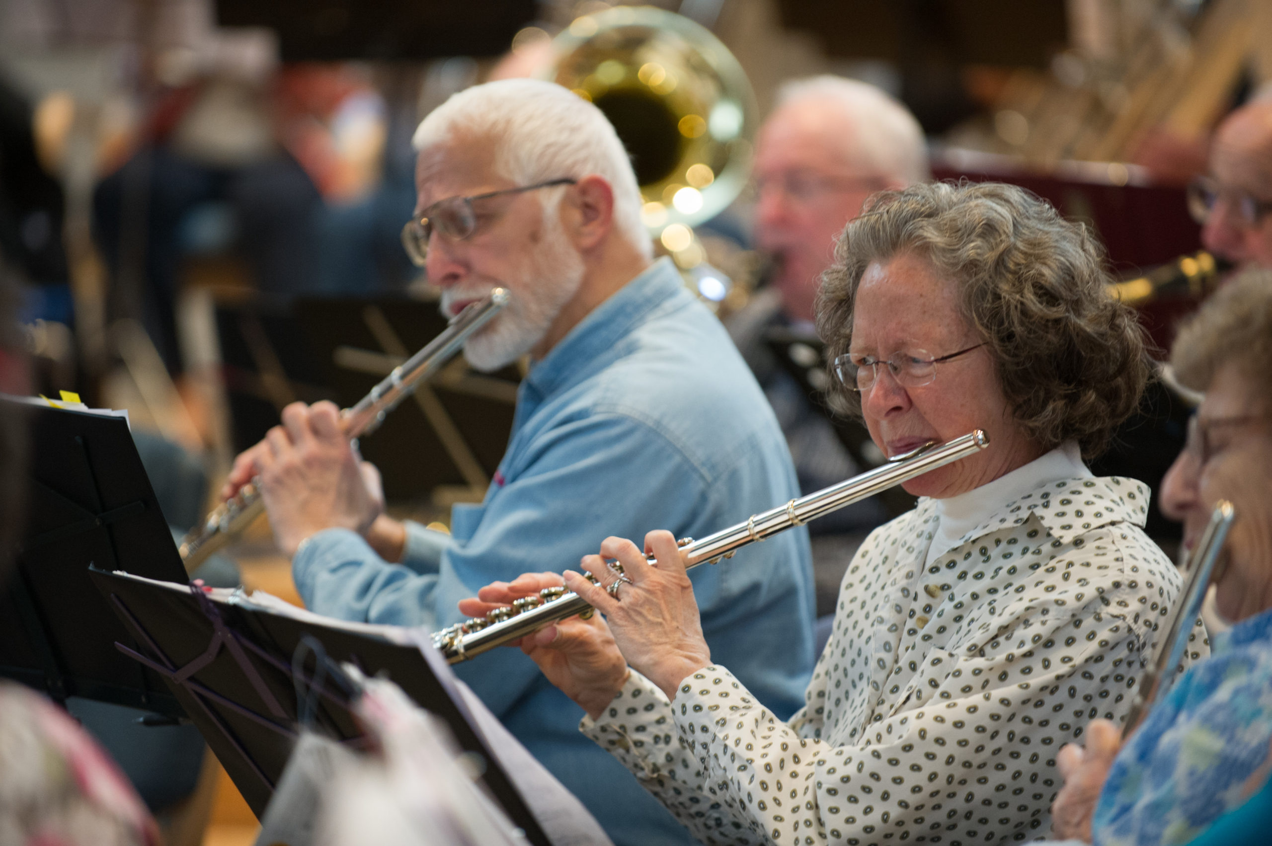 Eastman School of Music's New Horizons senior ensemble rehearsal