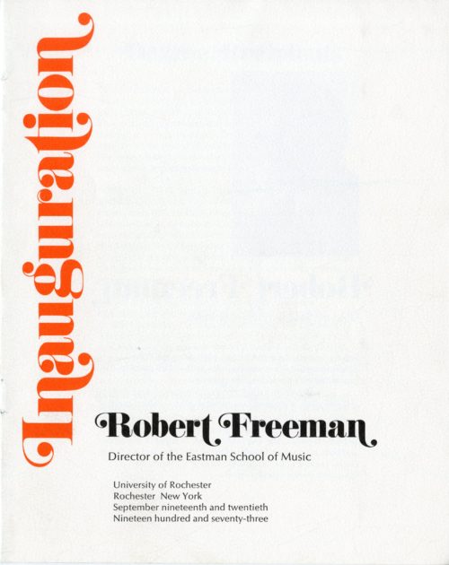 1 1972 September Inauguration program front cover 1972 September Inauguration program front cover