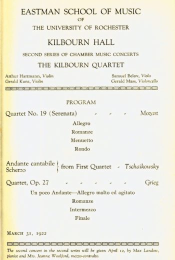 1922 March 31 Kilbourn Quartet 1922 March 31 Kilbourn Quartet