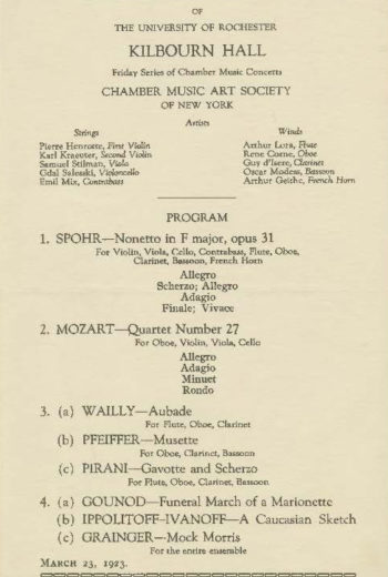 1923 March 23 Chamber Music Art Society of NY 1923 March 23 Chamber Music Art Society of NY