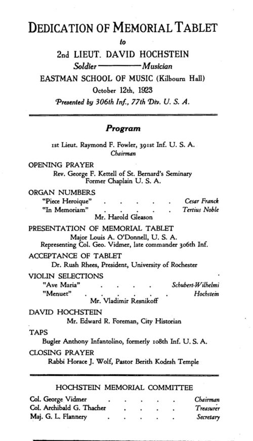 1923 October 12 Dedication of Memorial Tablet Dedication of Memorial Tablet