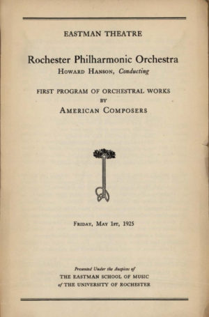 1925 May 1 Rochester Philharmonic Orchestra First Program of Orchestral Works by American Composers_Page_1