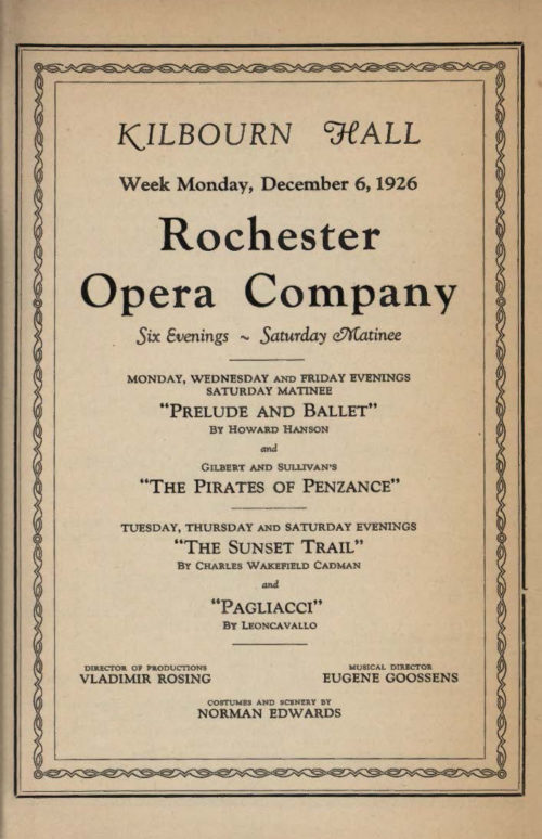 1926 December 6 Rochester Opera Company_Page_1 1926 December 6 Rochester Opera Company_Page_1