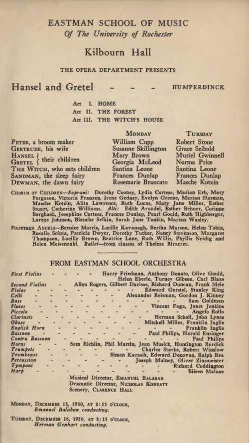 1930 December 15 Hansel and Gretel 1930 December 15 Hansel and Gretel