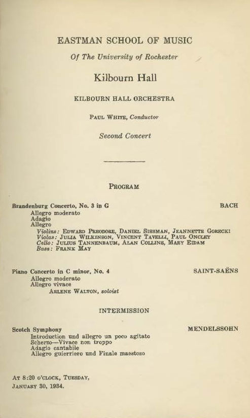 1934 January 30 Kilbourn Hall Orchestra 1934 January 30 Kilbourn Hall Orchestra