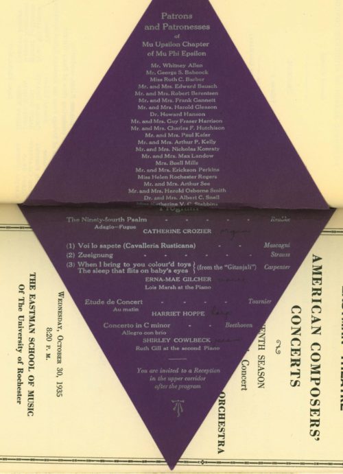 1935 Unique program for Mu Phi Epsilon Concert_Page_2 1935 Unique program for Mu Phi Epsilon Concert_Page_2