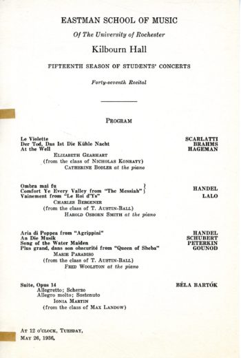 1936 May 26 Student Concert