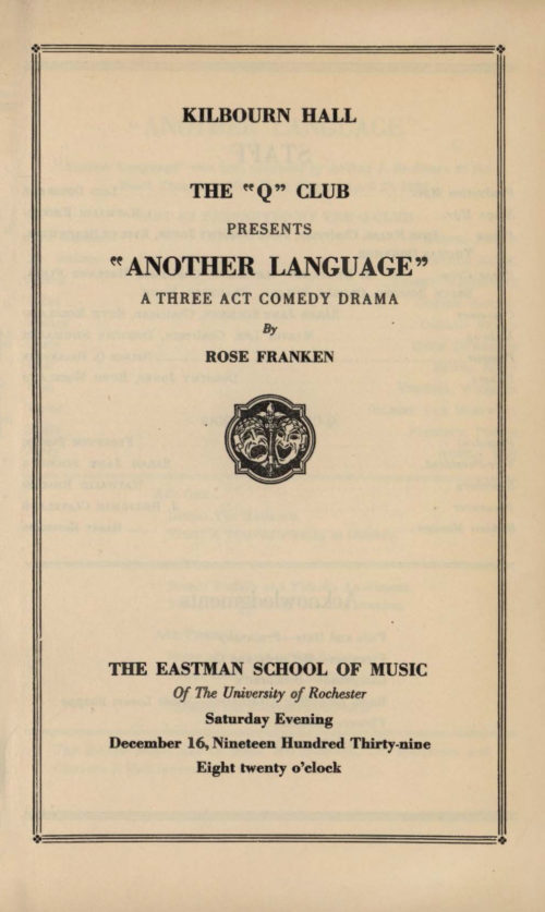 1939 December 16 The Q Club Another Language Play_Page_1 1939 December 16 The Q Club Another Language Play_Page_1