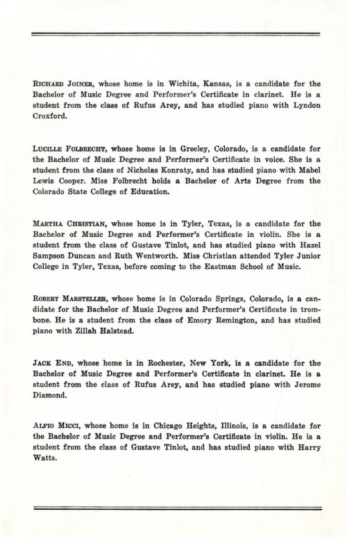 1940 April 4 Graduation recital with orchestra page 3