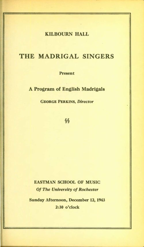 1943 December 12 The Madrigal Singers English Madrigals_Page_1 1943 December 12 The Madrigal Singers English Madrigals_Page_1