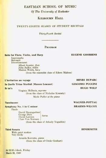 1949 March 25 Student Recital 1949 March 25 Student Recital