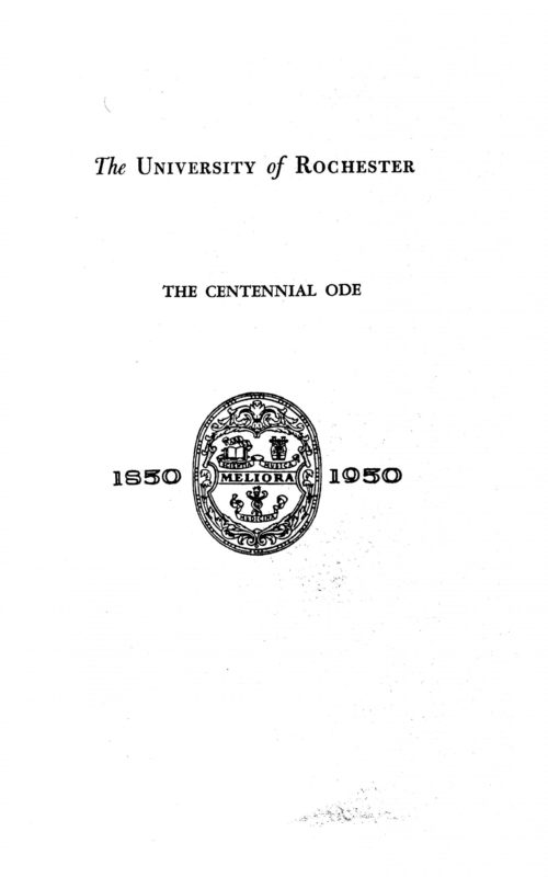 1950 November 6 UR Centennial Ode by Howard Hanson_Page_1 1950 November 6 UR Centennial Ode by Howard Hanson_Page_1