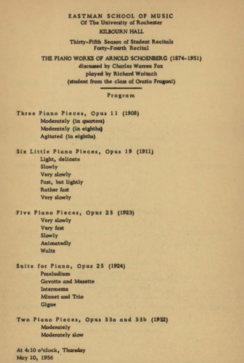 1956 May 10 Piano Works of Schoenberg