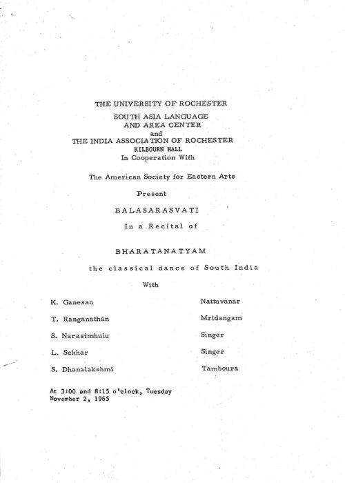 1965 November 2 Balasrasvati program 3 Balasrasvati program