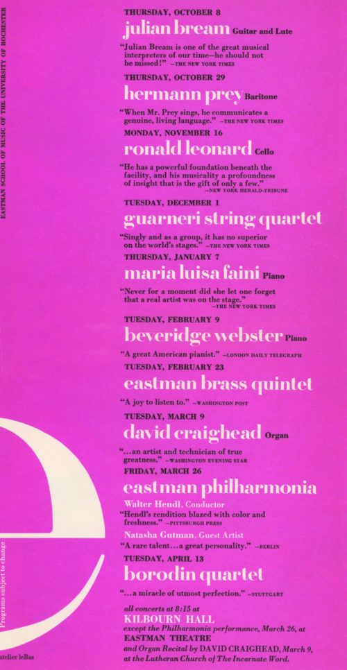 1970-1971 Great Performers Series Full Pamphlet (Includes Julian Bream and Hermann Prey)_Page_01 Great Performers Series Full Pamphlet (Includes Julian Bream and Hermann Prey) Page 01