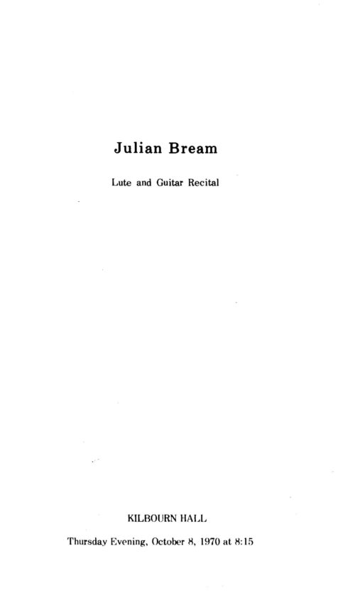 1970 October 8 Julian Bream Lute and Guitar Recital_Page_2 1970 October 8 Julian Bream Lute and Guitar Recital_Page_2