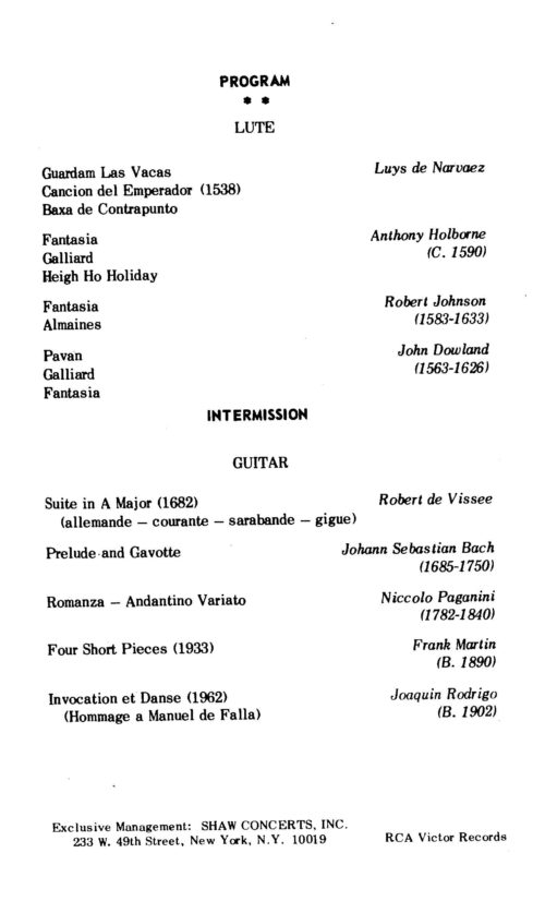 1970 October 8 Julian Bream Lute and Guitar Recital_Page_4 1970 October 8 Julian Bream Lute and Guitar Recital_Page_4