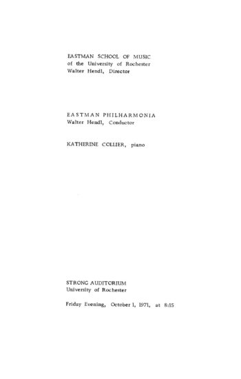 1971 October 1 Eastman Philharmonia and Katherine Collier, Piano_Page_1 Eastman Philharmonia and Katherine Collier concert program Piano_Page_1
