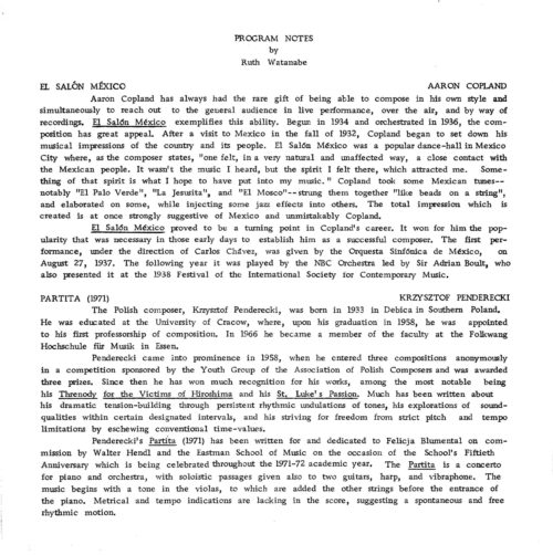 1972 February 11 Eastman Philharmonia and Felicja Blumental, Harpsichord_Page_5 1972 February 11 Eastman Philharmonia and Felicja Blumental, Harpsichord_Page_5
