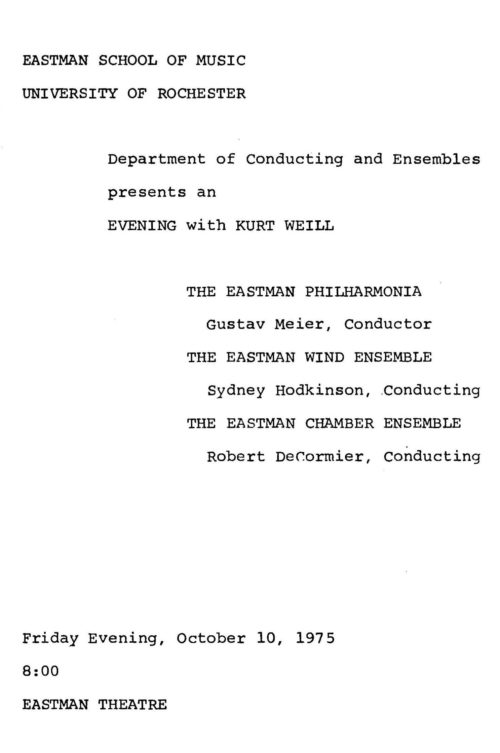 1975 October 10 an Evening with Kurt Weill_Page_1 An Evening with Kurt Weill Page 1