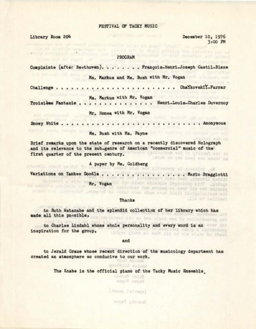 1976 December 10 Festival of Tacky Music_Page_1 1976 December 10 Festival of Tacky Music_Page_1