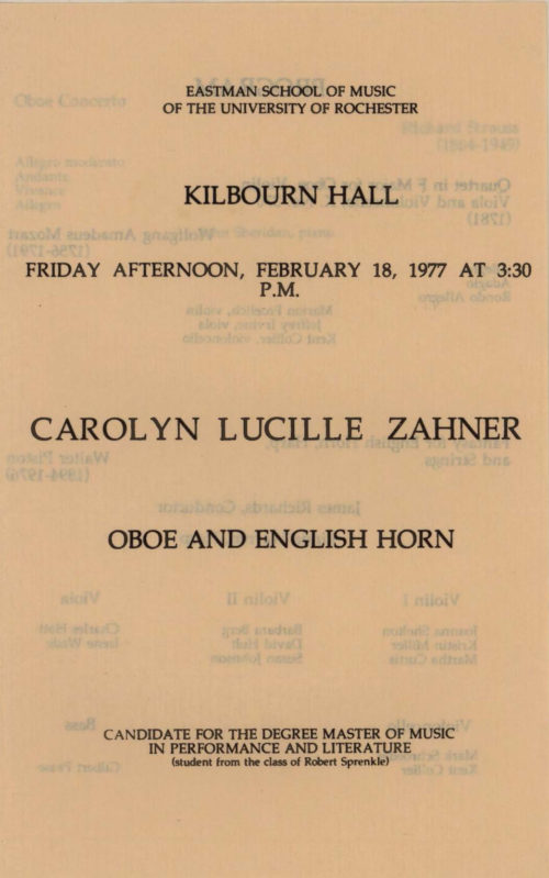 1977 February 18 Carolyn Lucille Zahner Oboe Concert_Page_1