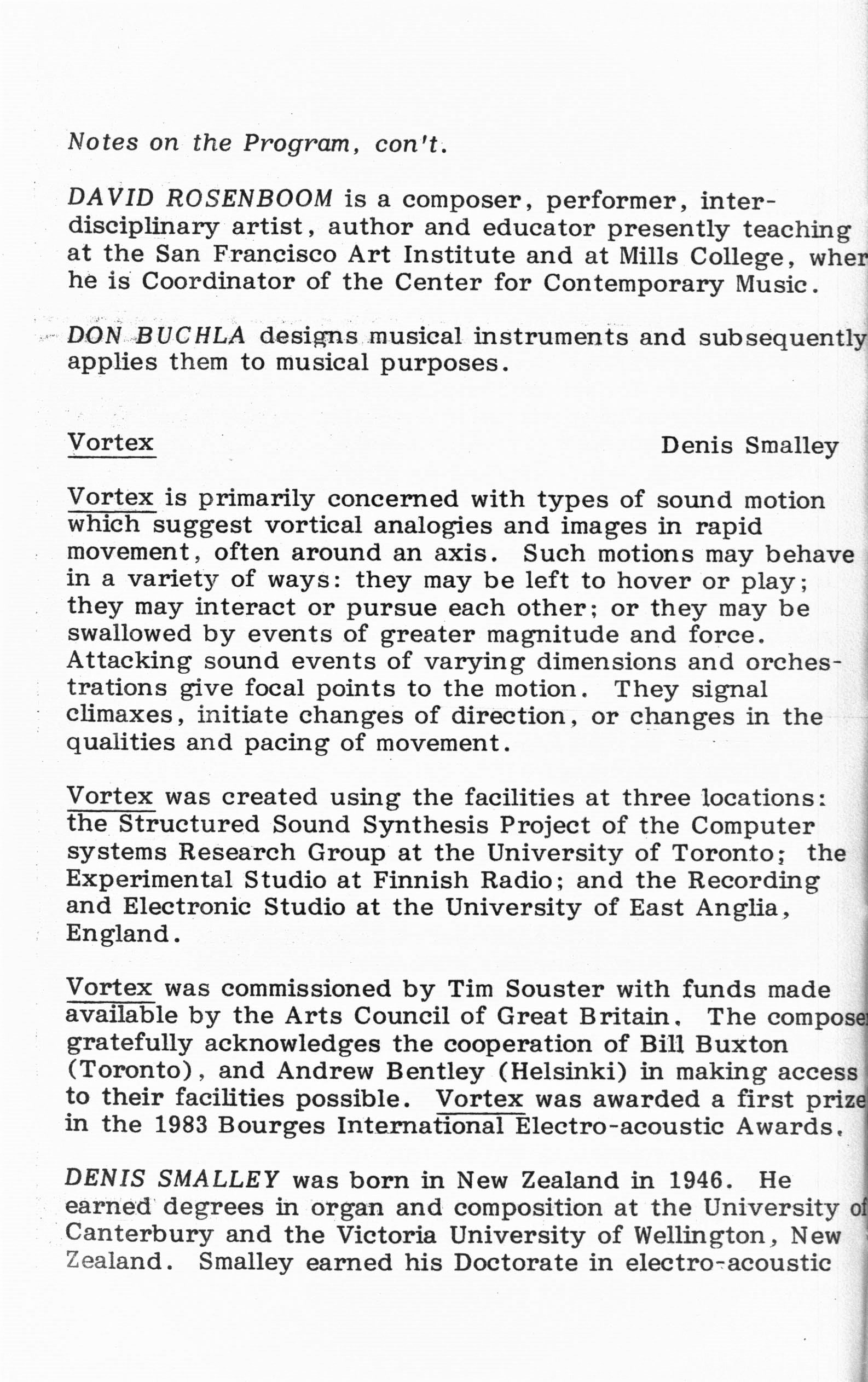 1983 ICMC Concert II program, page 04