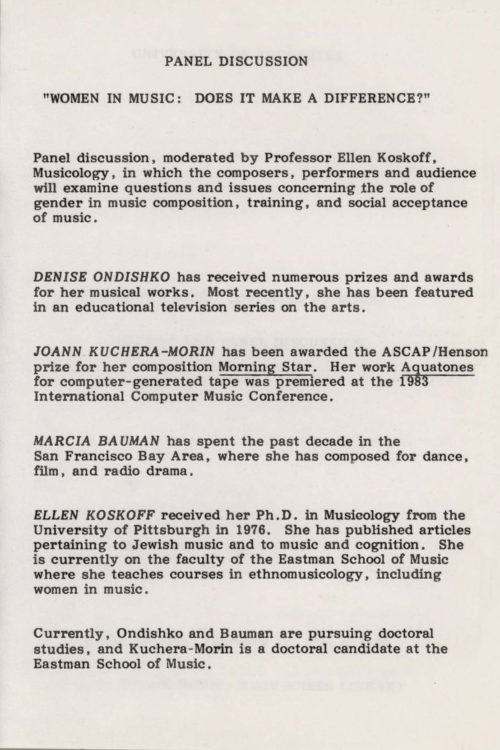 1984 February 12 Forum for Music Composed by Women page 3 1984 February 12 Forum for Music Composed by Women page 3