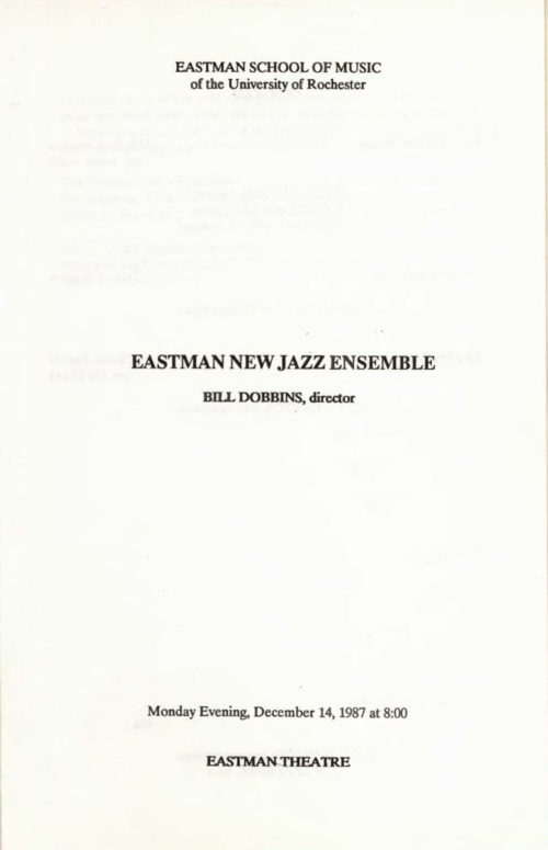 1987 December 14 Eastman New Jazz Ensemble_Page_1 1987 December 14 Eastman New Jazz Ensemble_Page_1