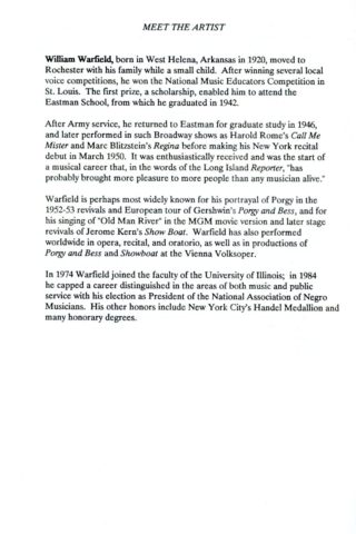 1988 February 10 An evening with William Warfield page 6 1988 February 10 An evening with William Warfield page 6