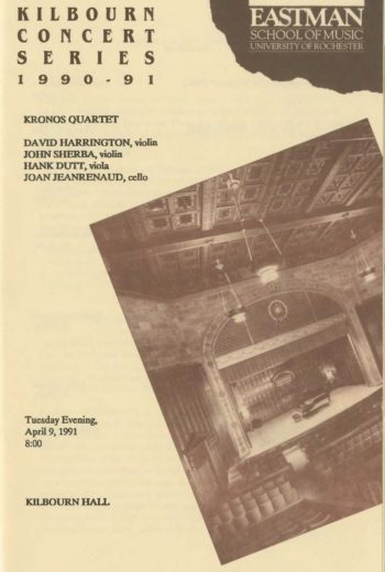 1991 April 9 Kronos Quartet_Page_1 1991 April 9 Kronos Quartet_Page_1