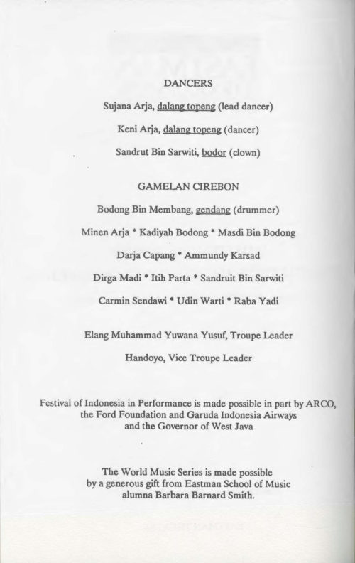 1991 February 5 Masked Dance of Western Java_Page_02 1991 February 5 Masked Dance of Western Java_Page_02