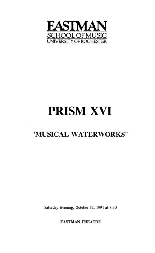 1991 October 12 Prism XVI- Musical Waterworks_Page_1 Prism XVI- Musical Waterworks Page 1