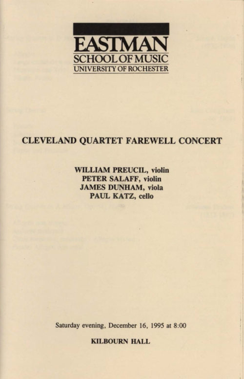 1995 December 16 Cleveland Quartet Farewell comcert_Page_1 1995 December 16 Cleveland Quartet Farewell concert Page 1