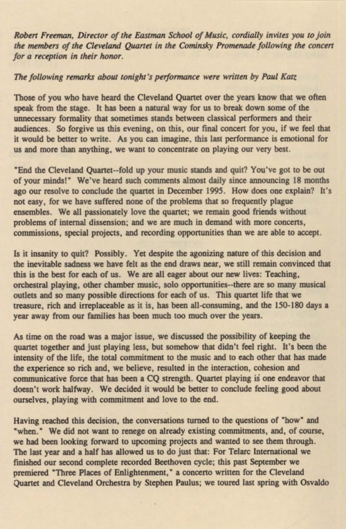 1995 December 16 Cleveland Quartet Farewell comcert_Page_3 1995 December 16 Cleveland Quartet Farewell concert Page 3