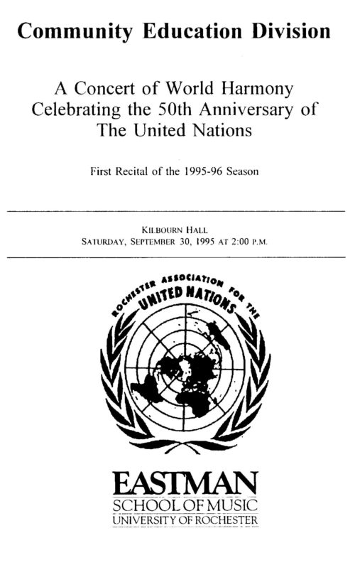 1995 September 30 United Nations 50th anniversary concert_Page_1 United Nations 50th anniversary concert program Page 1