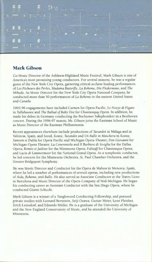 1996 October 4 Eastman Philharmonia conducted by Norio Ohga (Head of Sony Corp.)_Page_7 Eastman Philharmonia conducted by Norio Ohga (Head of Sony Corp.) Page 7