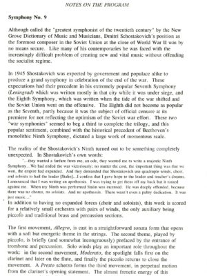 Concert program of March 2nd, 1998.