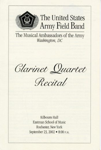2002 September 23 Clarinet Quartet page 1 2002 September 23 Clarinet Quartet page 1