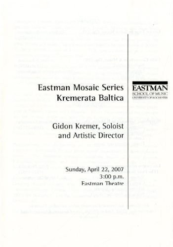 2007 April 22 Kremerata Baltica page 1 2007 April 22 Kremerata Baltica page 1
