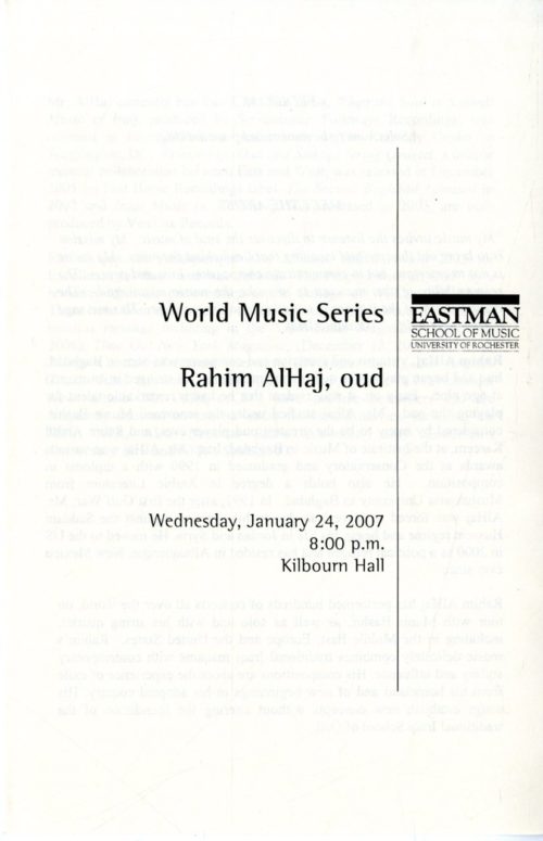 2007 January 24 World Music Series page 1