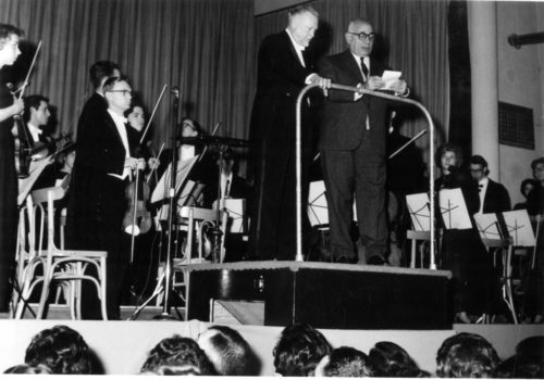 6 ESPA 5x7 3-19-B At the concert in the Théâtre Communal in Louvain, Luxembourg on December 11th, 1961, Dr. Hanson