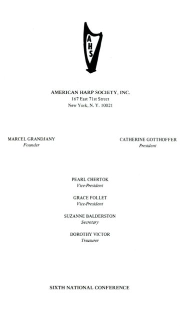 AHS 6th national conference 2 American Harp Society’s 6th annual conference program book