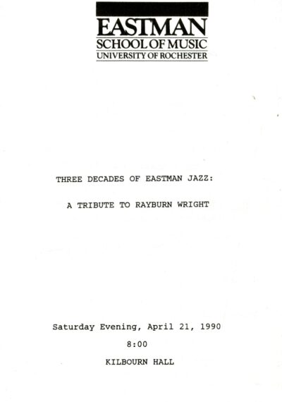April 21, 1990 page 1 printed program, April 21, 1990