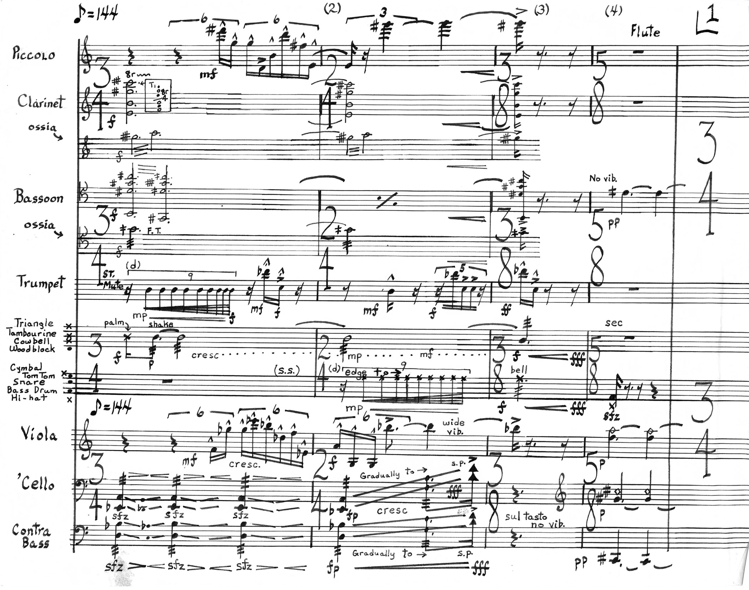 Blues for the children of light, ink score, page 1