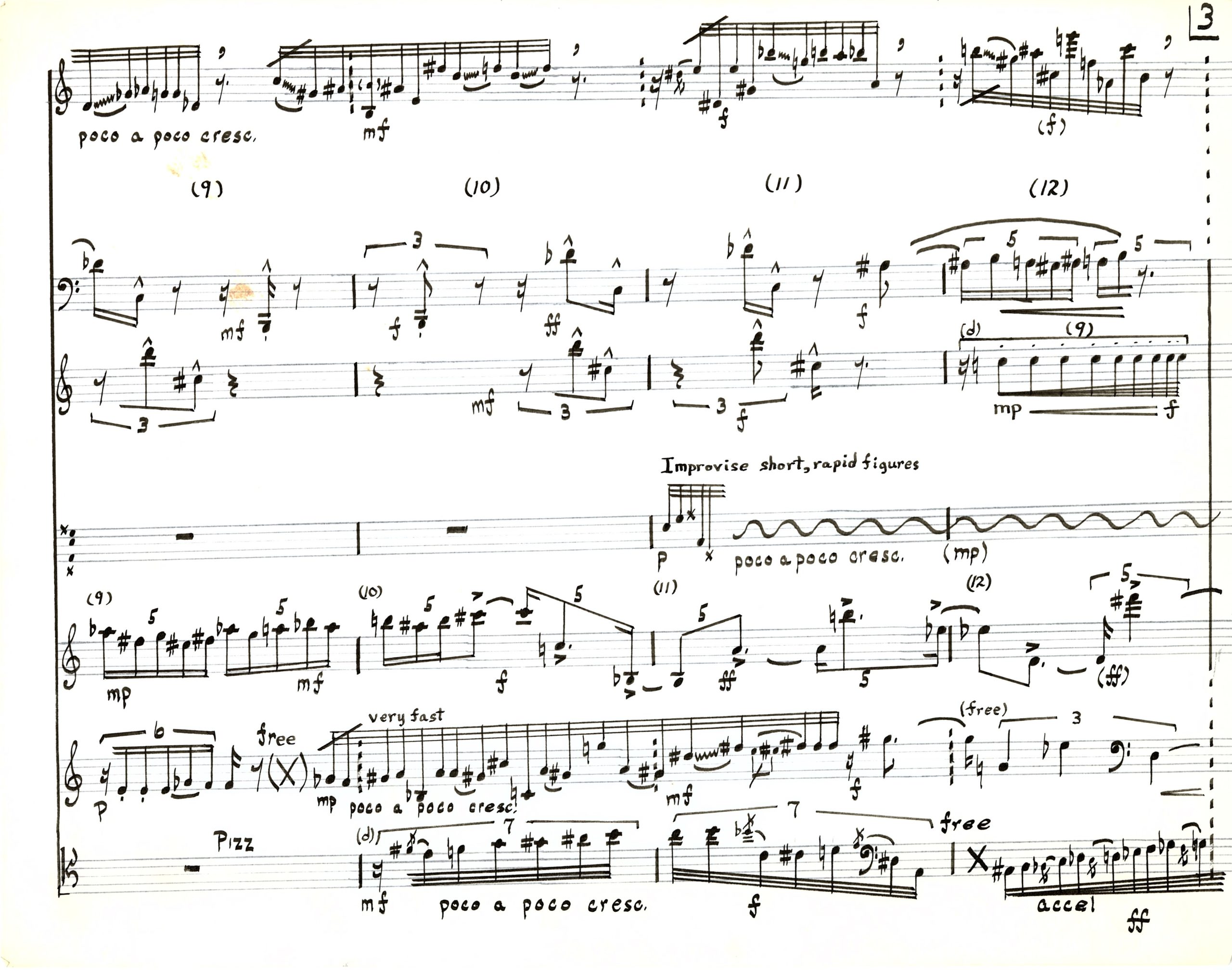 Blues for the children of light, ink score, page 3