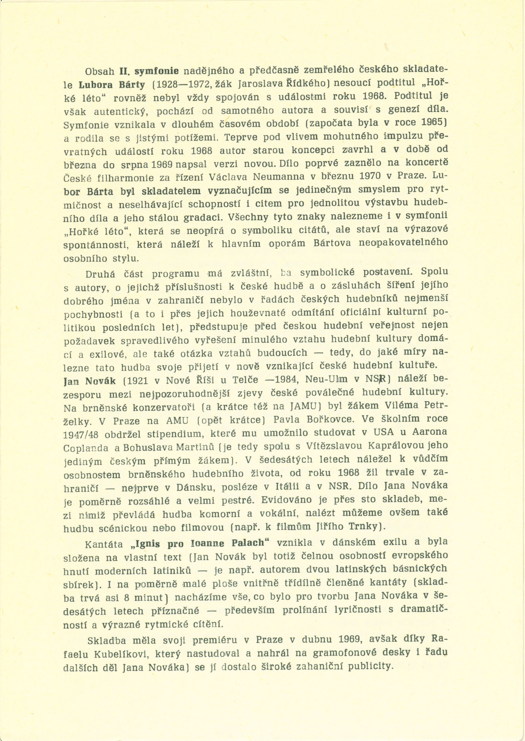 Program from Prague premiere (page 3).