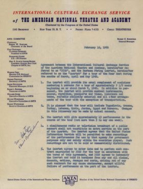 Contract for International Cultural Exchange Service page 1