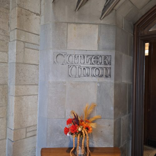 Cutler Union old exterior wall 1 Formerly the west entrance to Cutler Union, today this door is an interior door at the east end of the Vanden Brul Pavailion connecting Cutler Union with the Memorial Art Gallery.